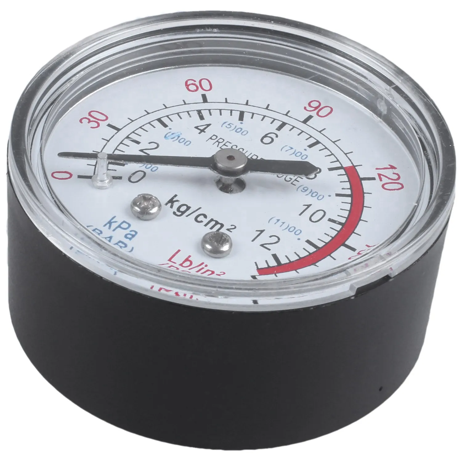 Manometer udara Diameter 0-180 psi 13mm, HITAM