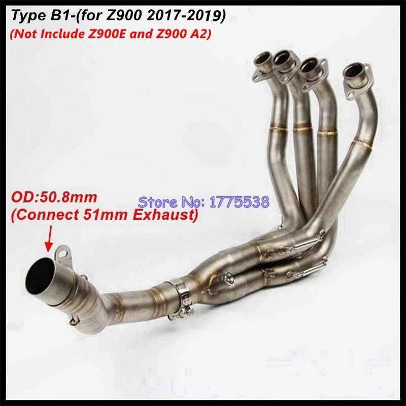 For Kawasaki Z800 Z900 Z900RS Z1000 Motorcycle Exhaust System Collector Header Escape Muffler Front Pipe for51mm/OriginalExhaust