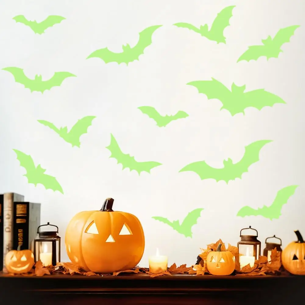 

Waterproof Wall Decals Glowing Wall Stickers Glow Dark Wall Stickers Waterproof Pvc Decals Self-adhesive Bat Decals Glitter