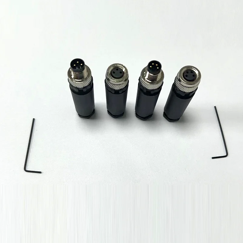 2PCS M8 connector aviation plug sensor 3 core 4 core 5P6P male and female pair plug connector solderless screw crimp waterproof