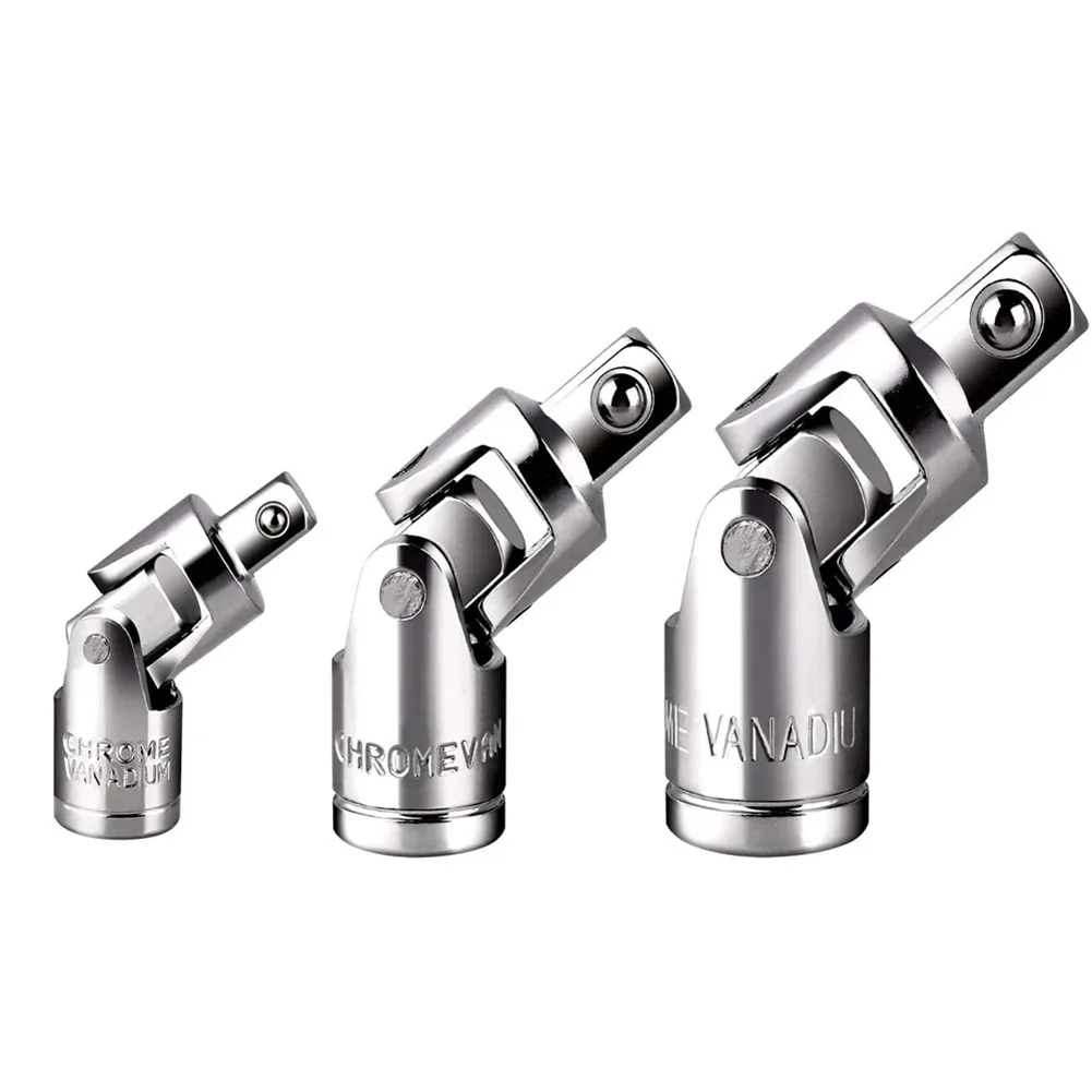 3/6Pcs Universal Joint Socket Set 360° Swivel Ratchet Angle Extension Bar 1/2'' 3/8'' 1/4'' Socket Adapter Wrench Sleeve Tool