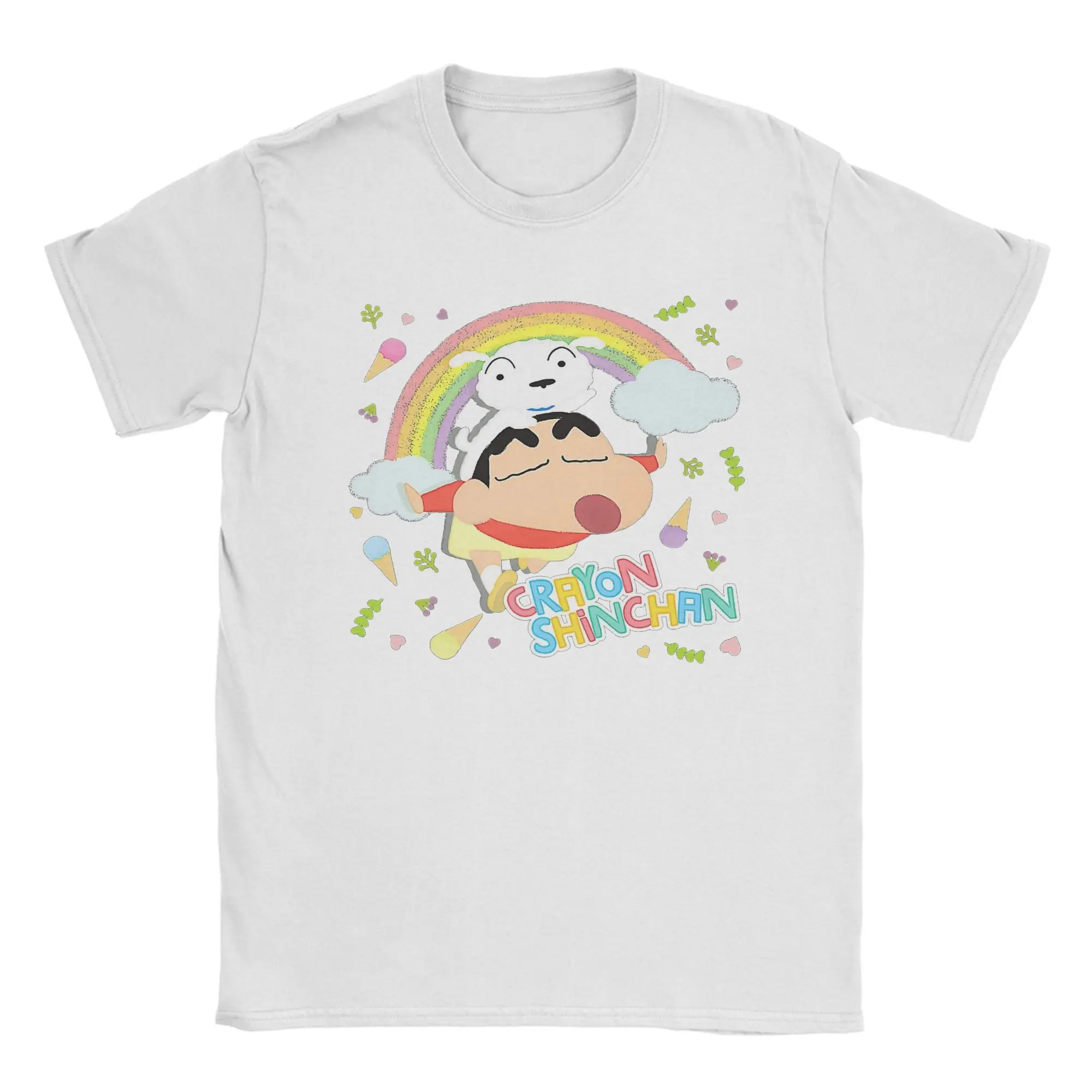 

Crayon Shin-Chans Pure Cotton T-Shirt For Male Summer Cartoon Streetwear T Shirts O-Neck Hipster Tee Shirt Oversized Design Tops