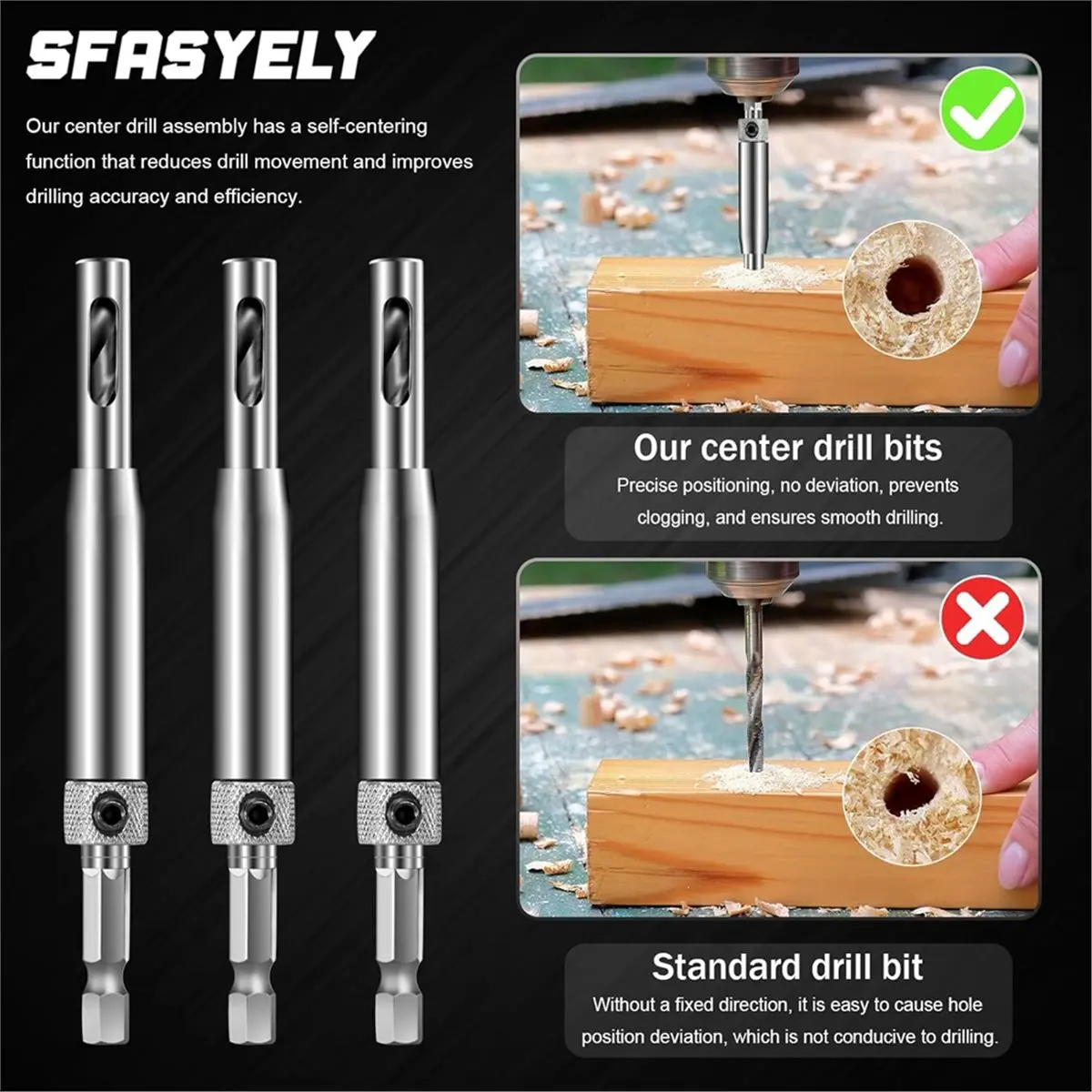 Budget-Friendly-Self Centering Drill Bit Set - 3/32