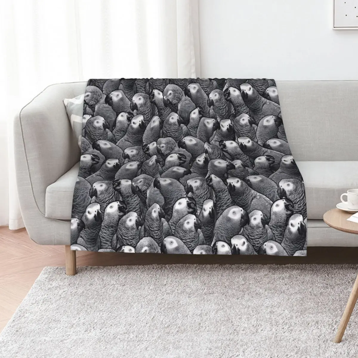 African Grey Parrot Pattern Throw Blanket Decorative Sofas decorative cosplay anime Hairys Blankets