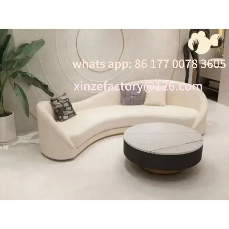 تخصيص صالون تجميل عائلة صغيرة الكشمير صالة الاستقبال أريكة منحنية الشمال النسيج عش الطيور على شكل أريكة بسيطة الحديثة #3