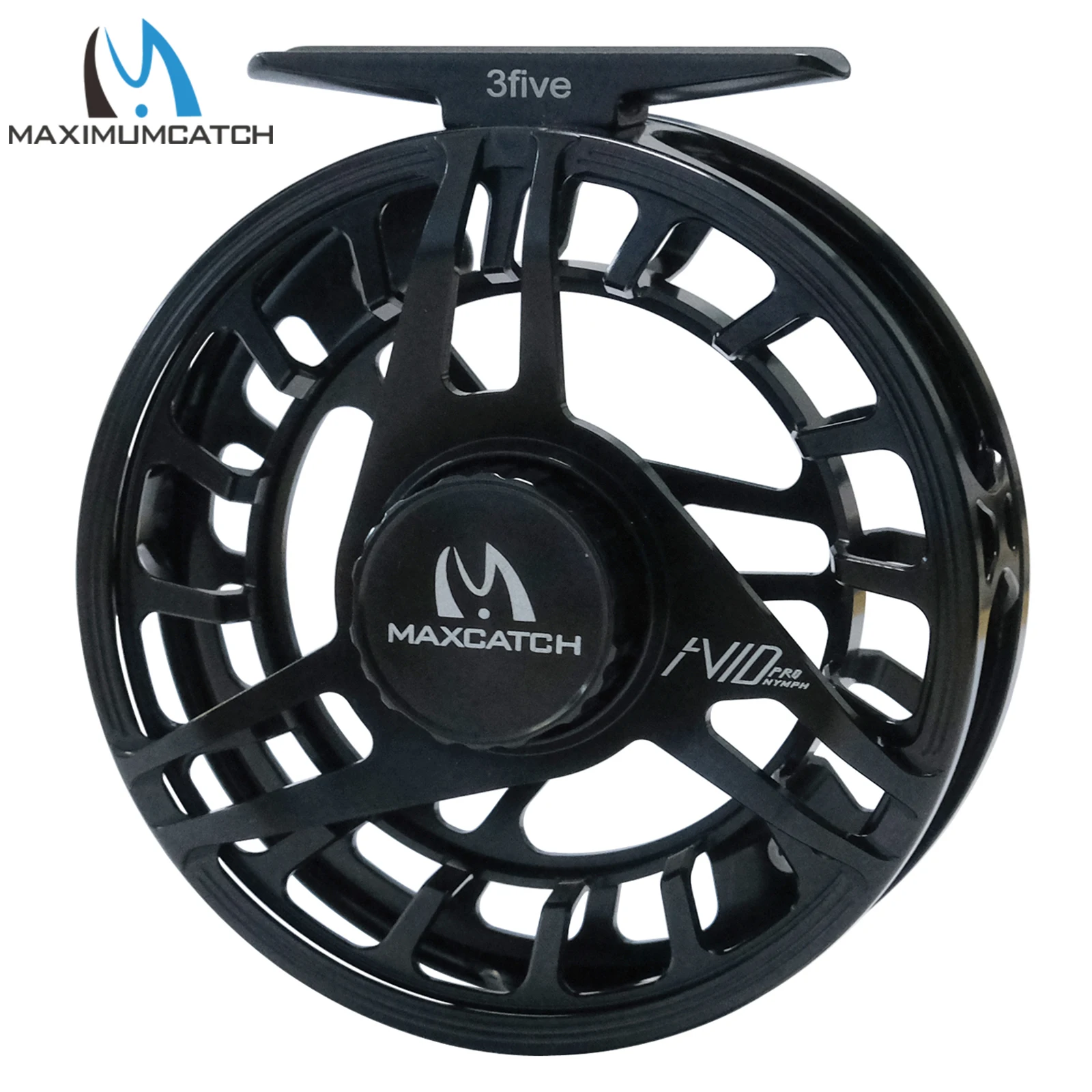 MAXCATCH AVID PRO Nymph Fly Reel Full Frame CNC-machined Large Arbor Fly Fishing Reel for Euro Nymph 3/5wt