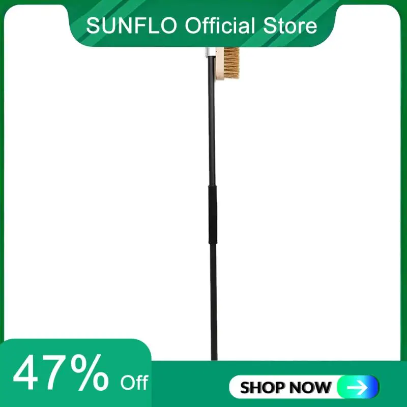 

SUNFLO печь для пиццы, медная щетка, щетина, латунный скребок, бытовая щетка для чистки гриля, духовка с алюминиевой ручкой
