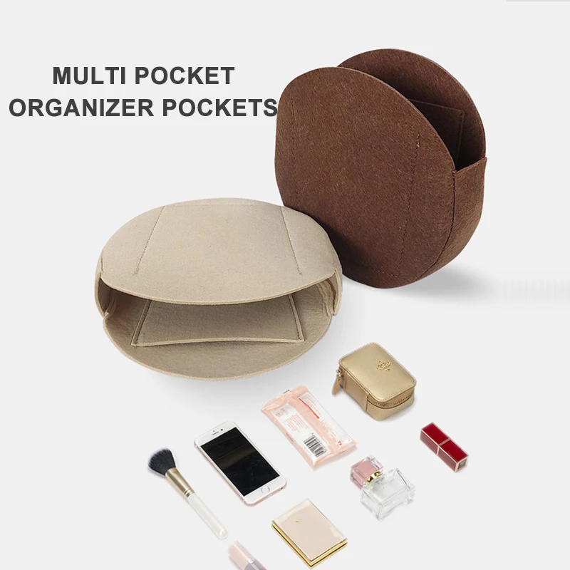 EverToner Felt Purse Organizer Inserts Round Handbag For GG Ophidia Round mini Shoulder Bag Felt Round Cosmetic Pouch Bag - view 6
