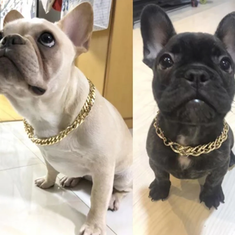 1PCS Pet Dog Bully Gold Chain Small And Medium-sized Dog Collar Pet Necklace Jewelry Pet Supplies Dog Necklace