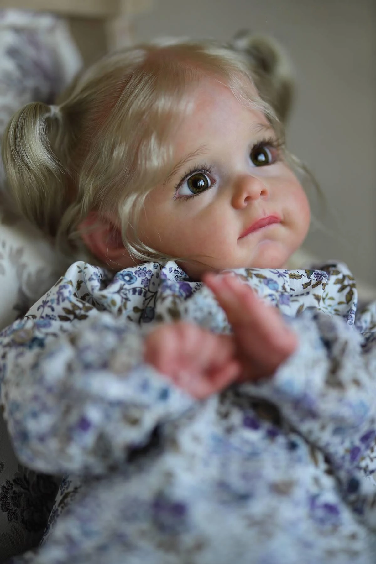 

NPK 60CM Lifelike Toddler Maggi Doll with Soft Body Handmade High Quality Newborn Collectible Art Doll with Hand-rooted Hair