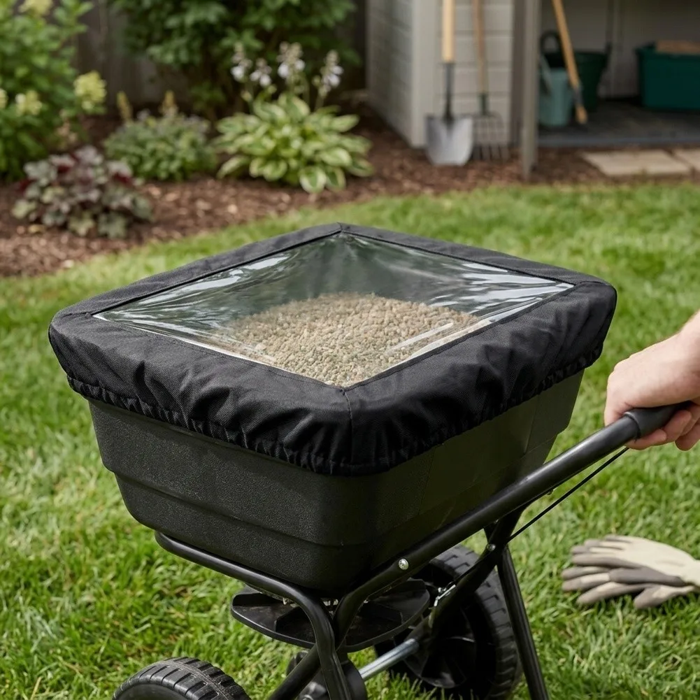 Broadcast Spreader Cover 36cm x 43cm Water Resistant For uv Resistant Windproof PVC Nylon Cover for Spreaders Broadcast