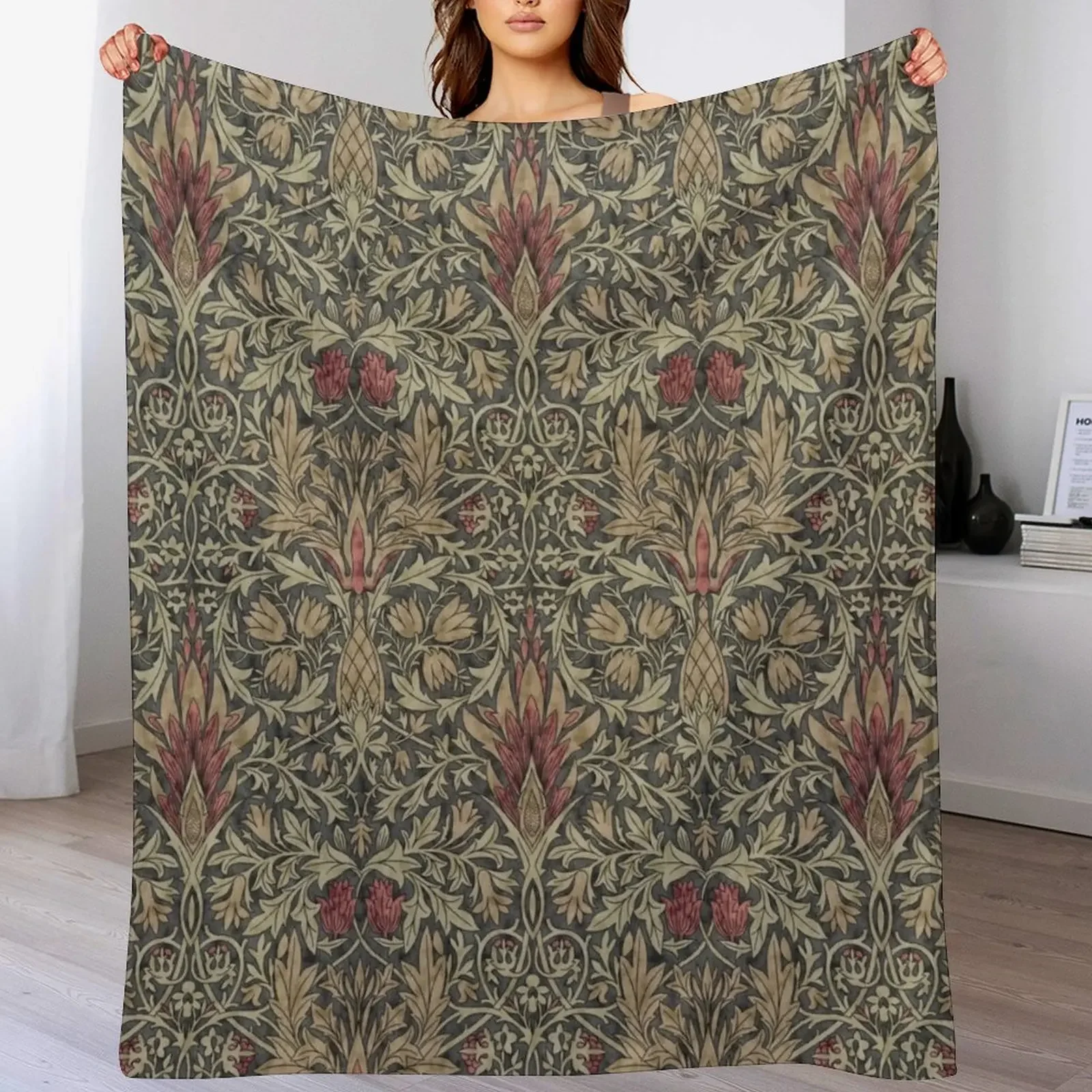 Snakeshead Smoke William Morris Pattern Throw Blanket Warm Summer for sofa Blankets