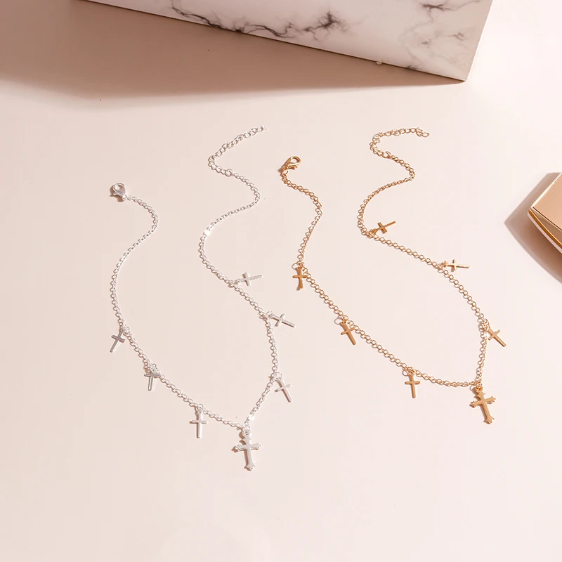 Aihua Mehrere Kleine Kreuz Schlüsselbein Kette Halsketten & Anhänger für Frauen Heißer Verkauf Femininos Colares Party Schmuck – Detail 3