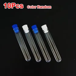 10PCS Powder Craft Plastic Bottle Translucent Pill Liquid Capsule StorageTubes 15x150mm with Cap and the cap color is random