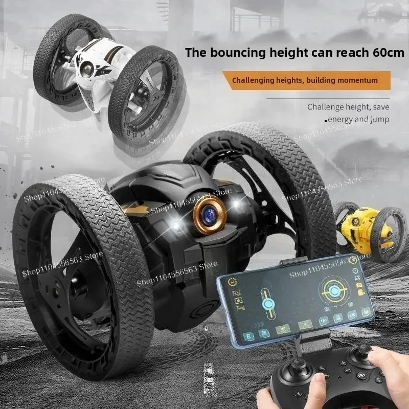 RC Remote Control Bounce Car with Camera, Rechargeable Kids Toy Car for Boys