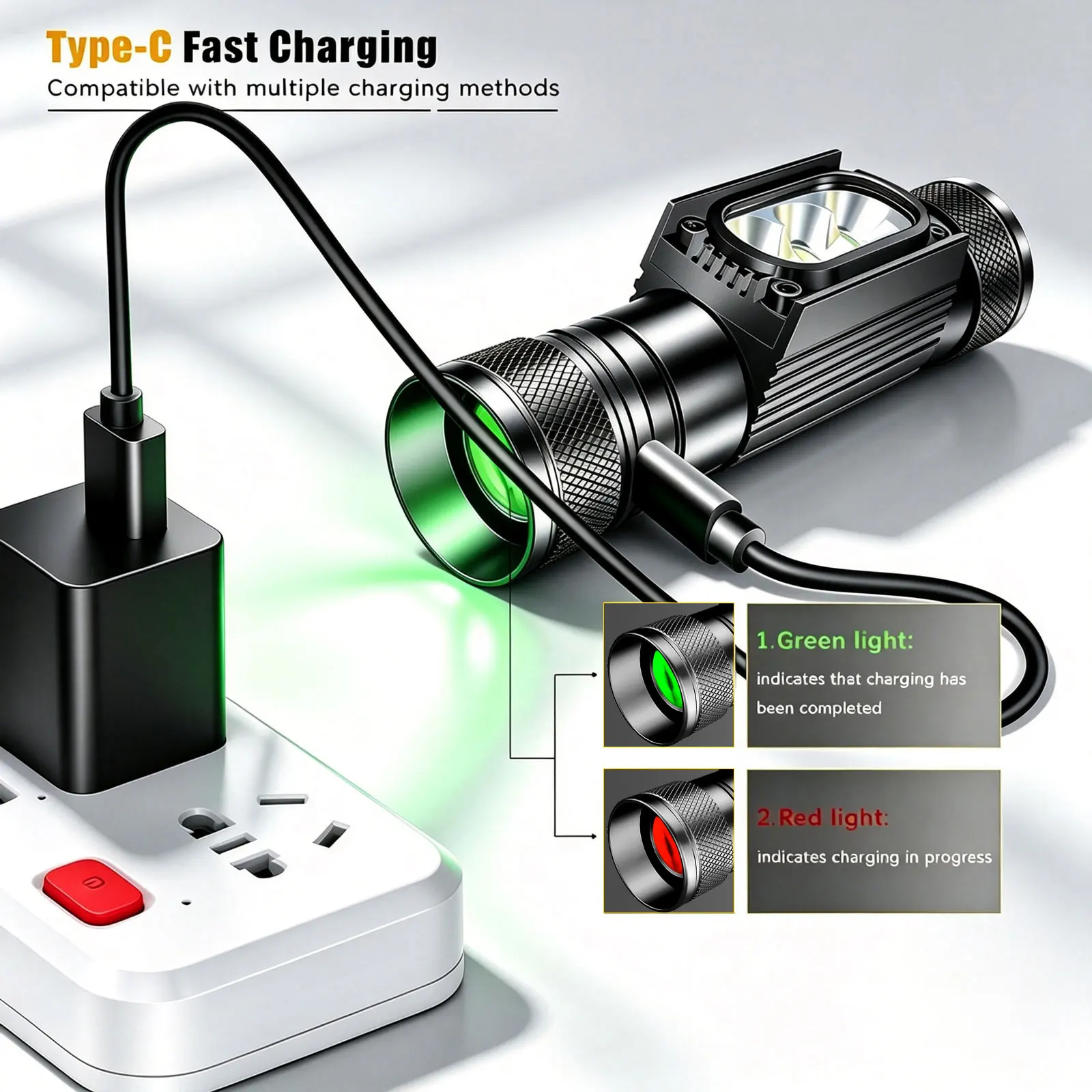 Kép 3: SOLOLANDOR ledes fényszóró 6-mode Csengőtábla Hatalmas Első lámpa USB újratölthető típusa C fejét Csóva számára kemping Falkavadászat ligh
