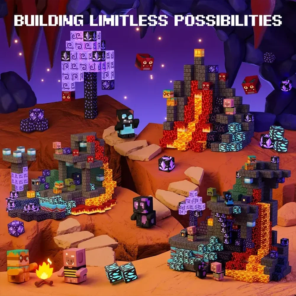 Magnetyczne klocki pikselowe, zestaw do budowania STEM, zajęcie bez ekranu, projekt zespołowy, kreatywny prezent urodzinowy dla chłopca w wieku 3+ lat