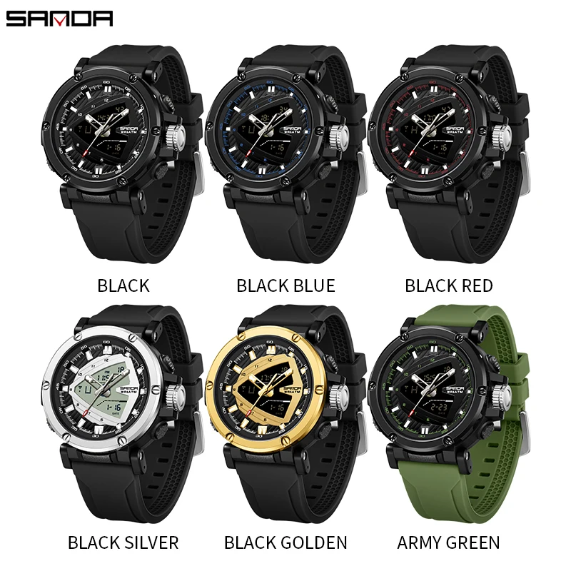 SANDA New G style Sports Military Men\'s Watch Luxury Digital Quartz Men\'s Watch 50M Waterproof Wristwatch Hot Relogios Masculino