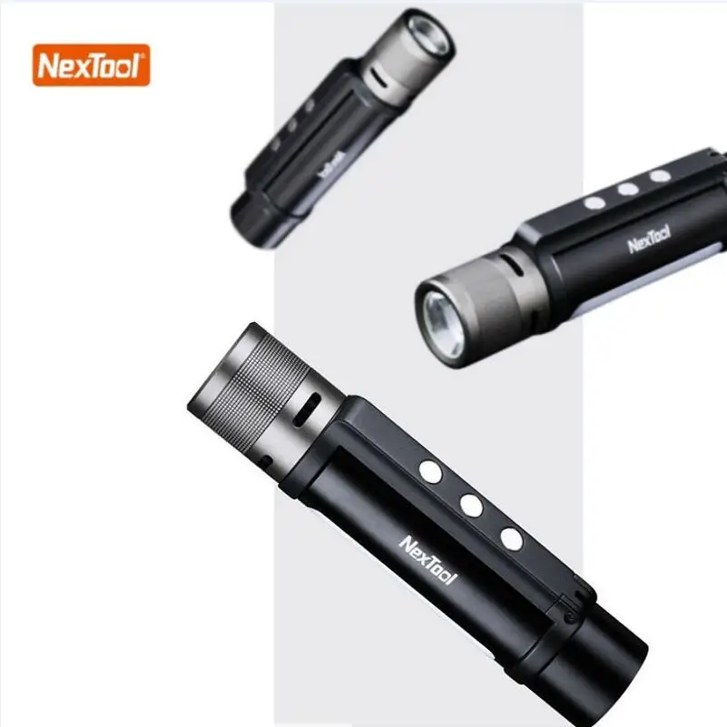 NexTool 6 in 1 torcia di allarme torcia zoomabile 1000LM, 3 modalità doppia sorgente luminosa 2600mAh LED Light Torch Power Bank