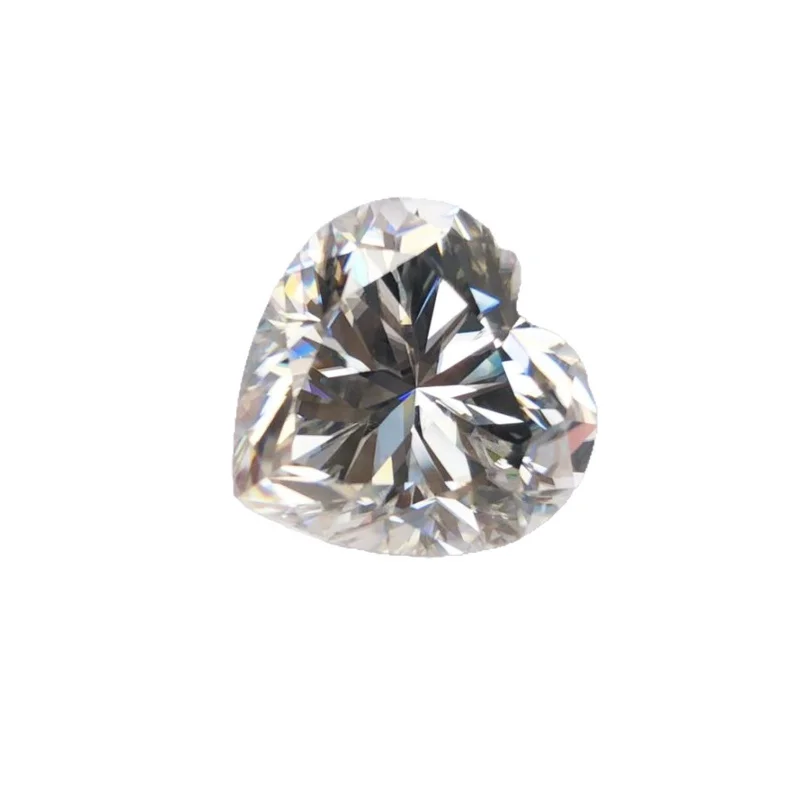 Fabricante de moissanite em forma de coração, alta qualidade, ultra-branca, pedra solta, cor moissanite, atacado, adequado para ouro e prata