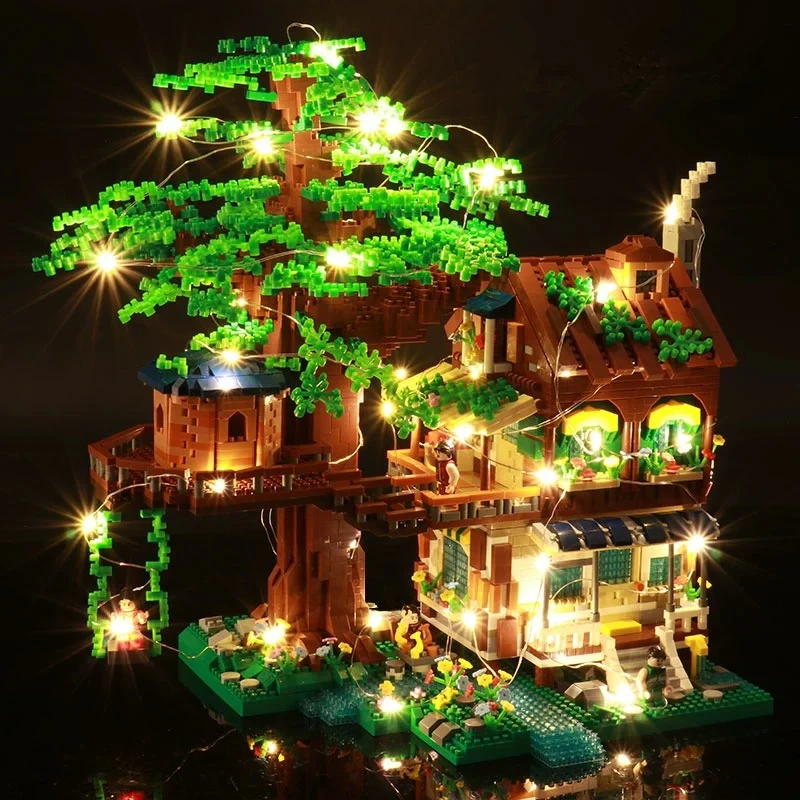 Modern Tree House Treehouse Decoration Building Blocks Classic Model Sets Bricks Kids Kits For Boys Toys Children