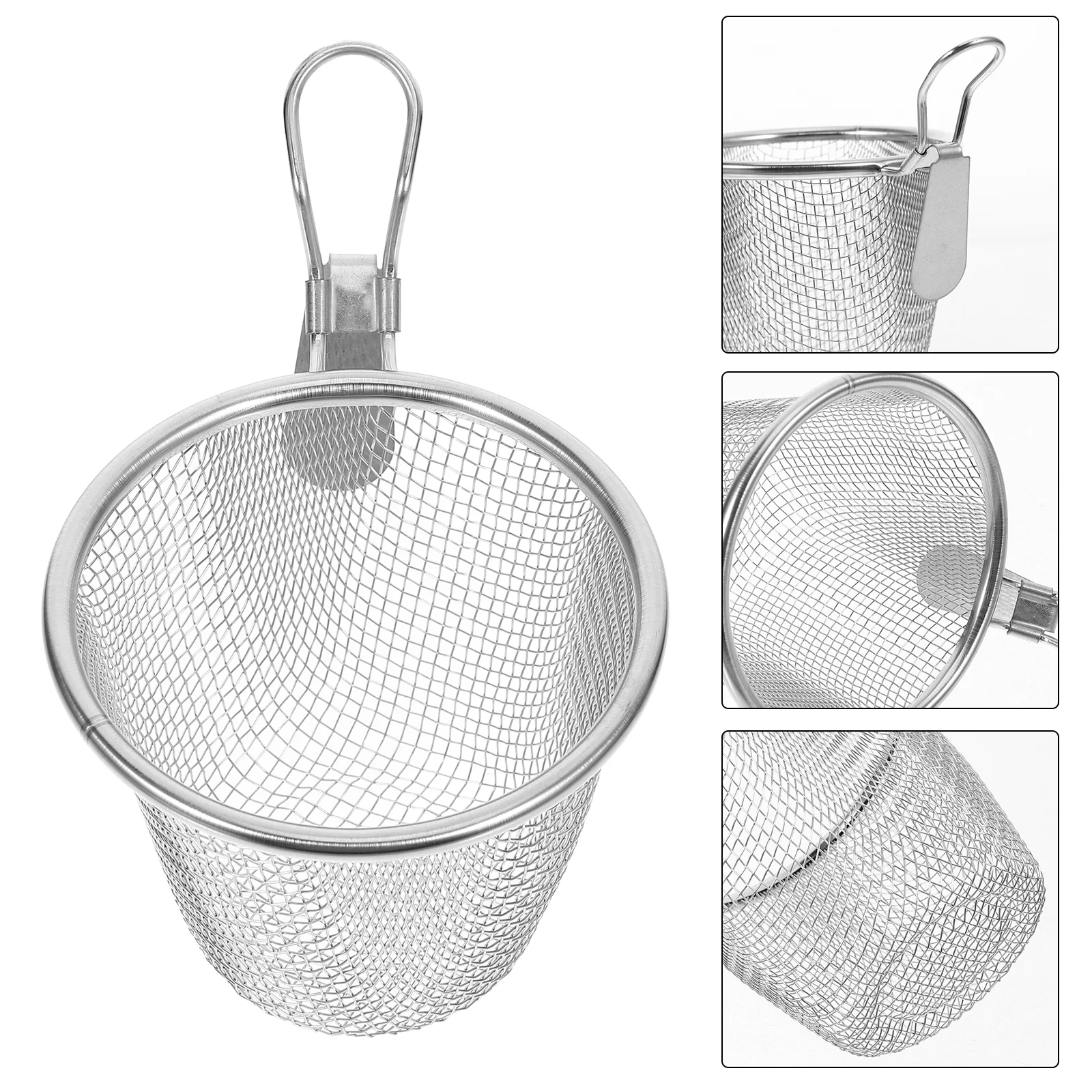 Scalding Basket Portable Strainer Convenient Noodle Wear-resistant Rice Cooker Space-saving Stainless Mesh Household Steel