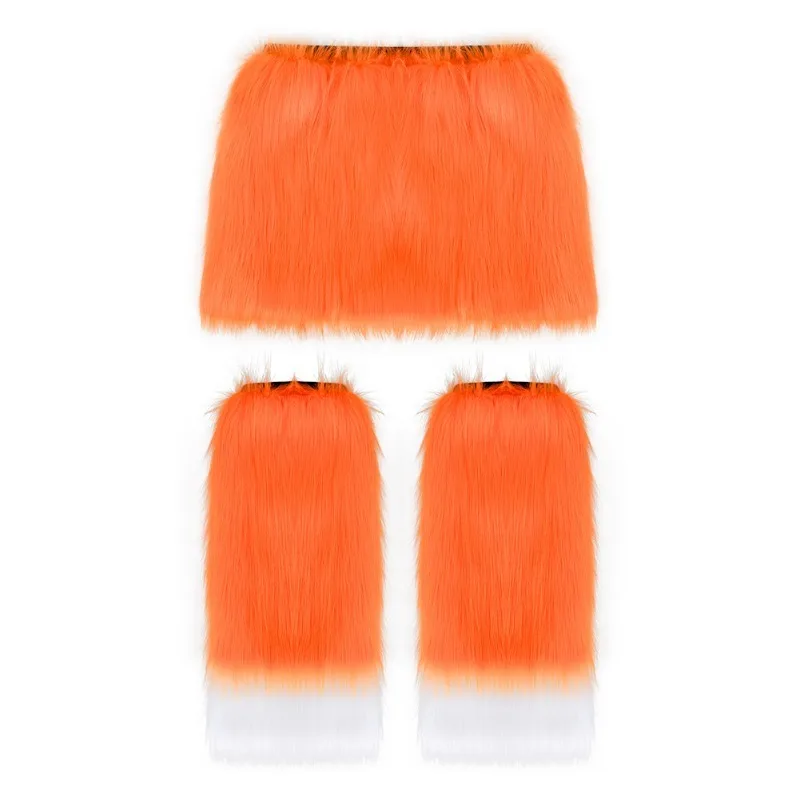 Plush and Cute Cosplay Leg Covers Fashionable and Simple Half Skirts Halloween Party Costumes Props and Accessories