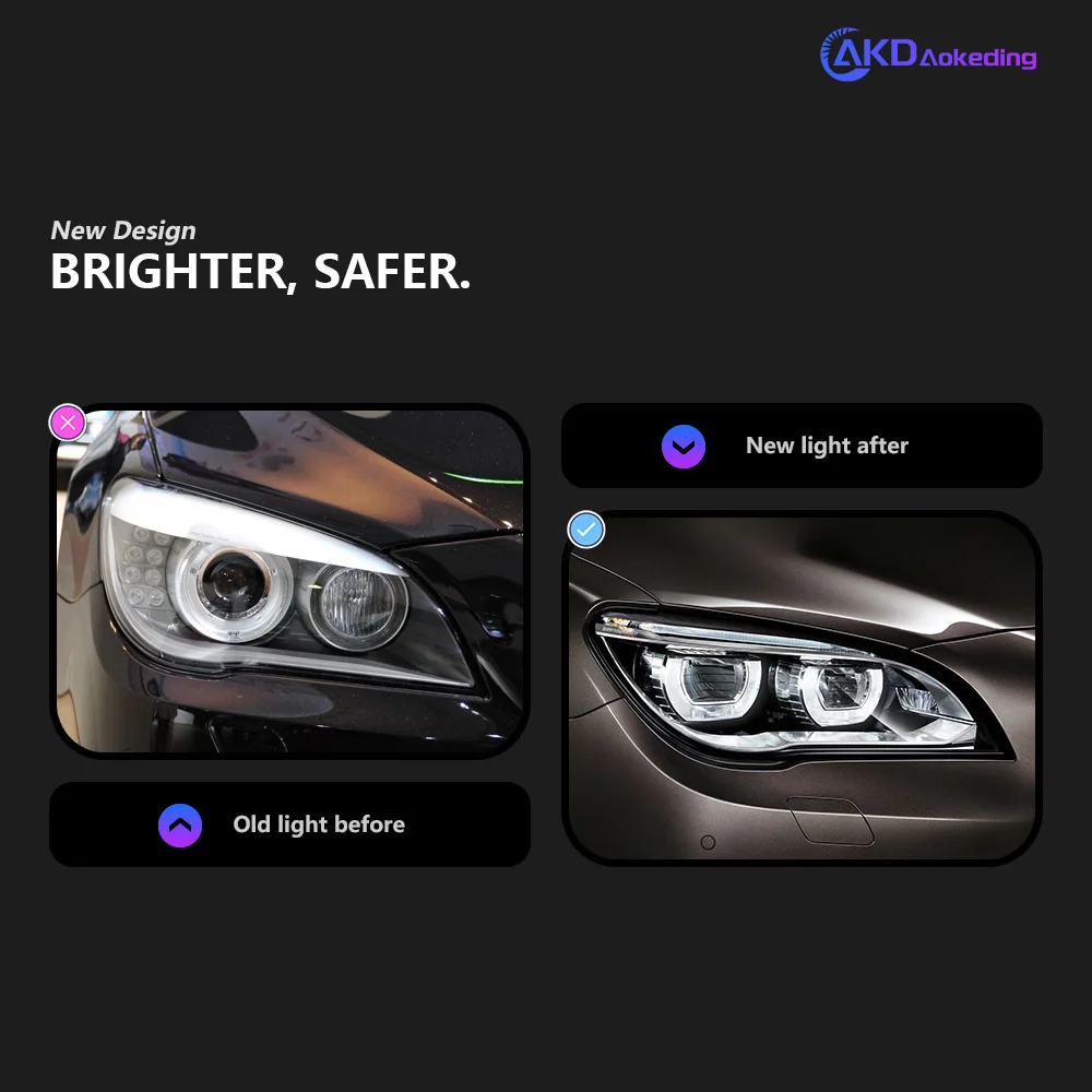 Headlights For BMW F02 LED Headlight Projector Lens 2009-2016 F01 7 Series 730i 740i Front Head Lamp Drl Automotive Accessories