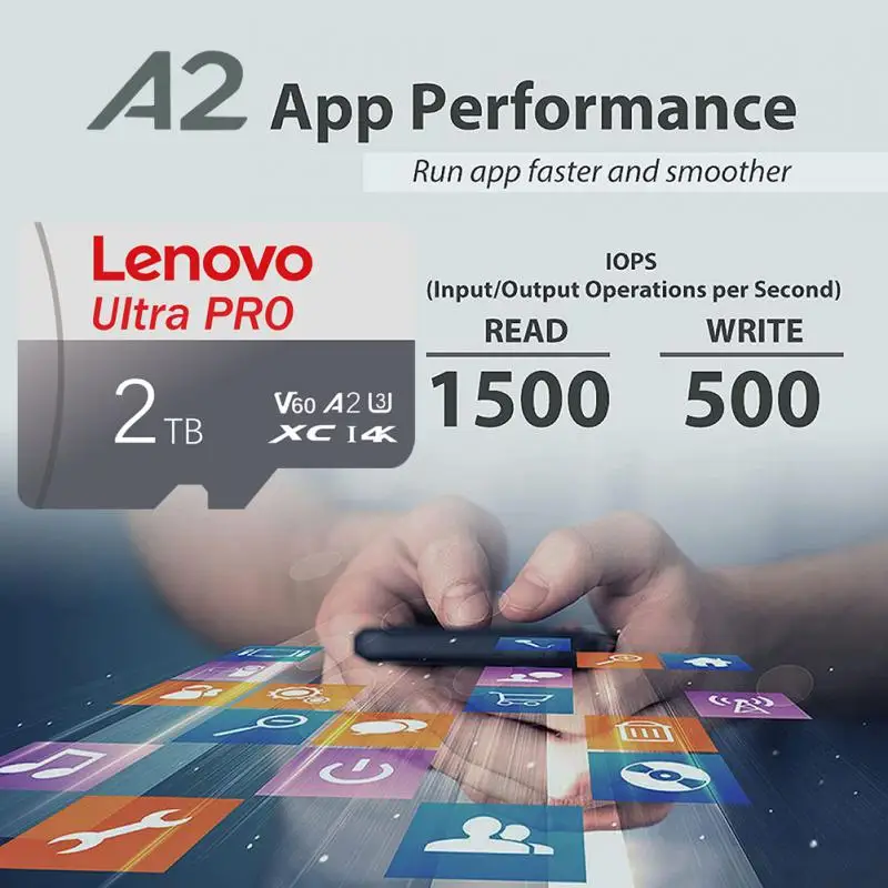 Lenovo 2TB Ultra Memory Card 1TB Class 10 V30 Micro TF SD Card 512GB 256GB 128GB SD Memory Card TF Flash Card