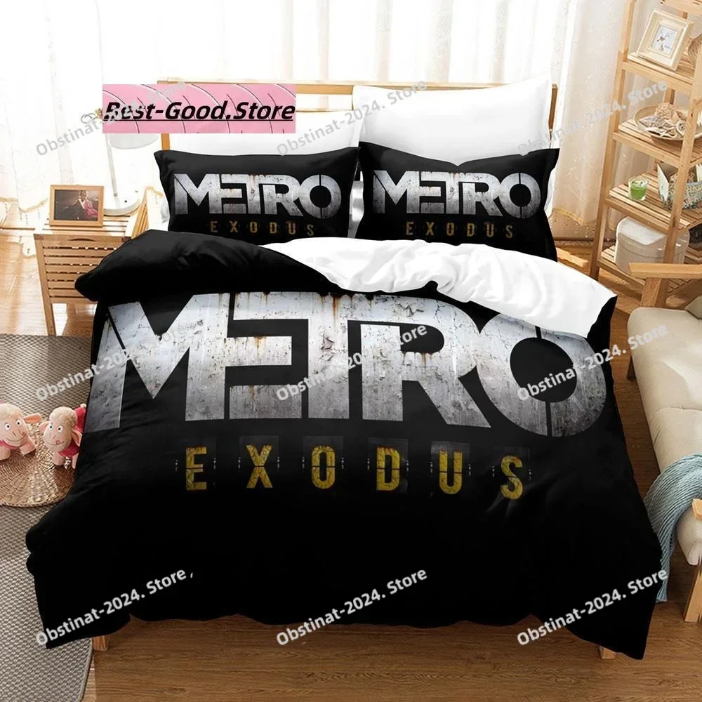Metro exodus conjunto de cama impresso único consolador colcha capa edredão fronha 3 peças conjuntos crianças adulto tamanho cama jogo