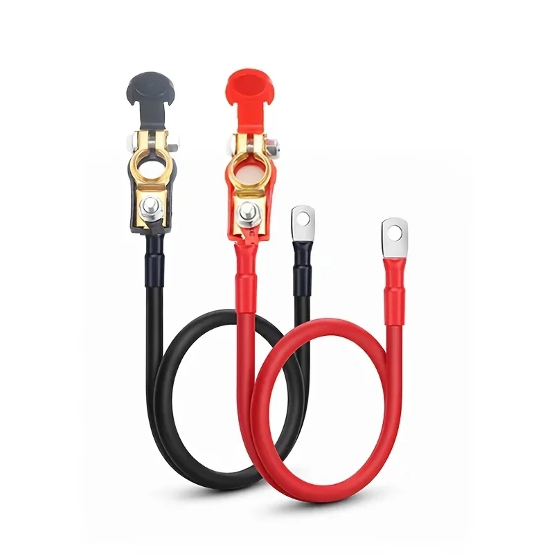 Heavy‑Duty Pure‑Copper D2 Positive‑Negative Termina 10/12AWG Cable for Battery‑Inverter Jump‑Start Car Truck Solar Equipment