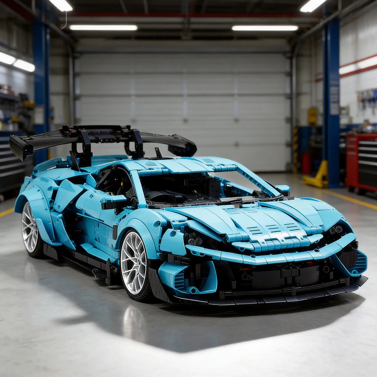 

Technical Series Blue Sports Car Building Block City Mechanical Speed Racing Vehicle Model Bricks Toys For Kid Gift MOC