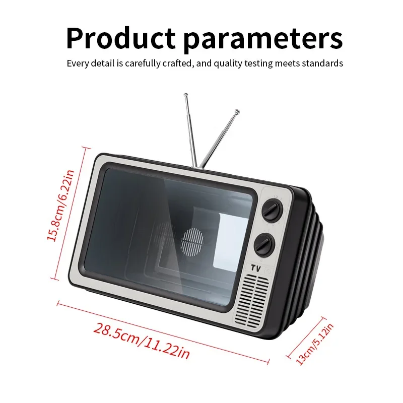 Mobile Phone Screen Amplifier 3d Video Magnifying Glass Watching TV Drama Chasing Artifact Creative Retro TV Ornament