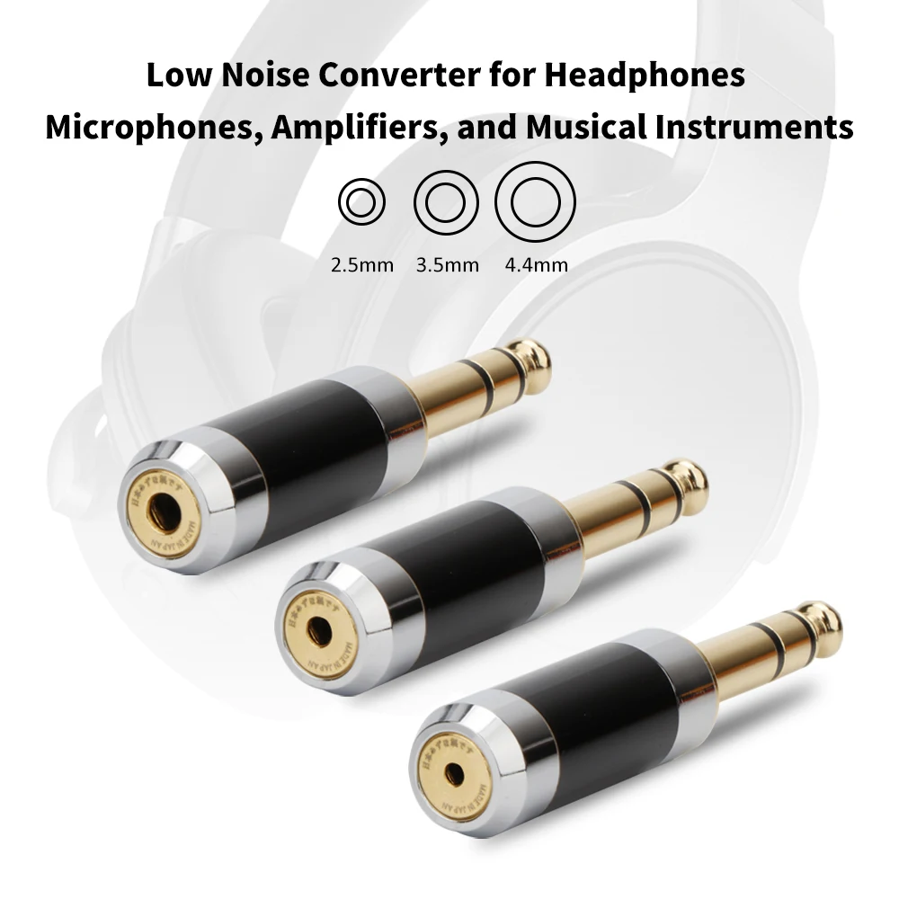 6.35mm TRS to 3.5/4.4mm Stereo Audio Adapter - Monocrystalline Copper Plated, Anti-Oxidation, Full Metal Shielded, Low Noise Con