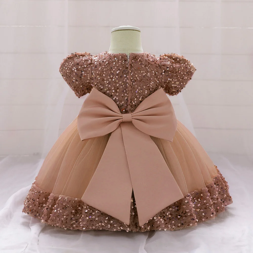 Ropa de 1er cumpleaños para niñas pequeñas, bonito vestido de bautismo con lazo para bebés, Vestidos elegantes de princesa para fiesta de boda,