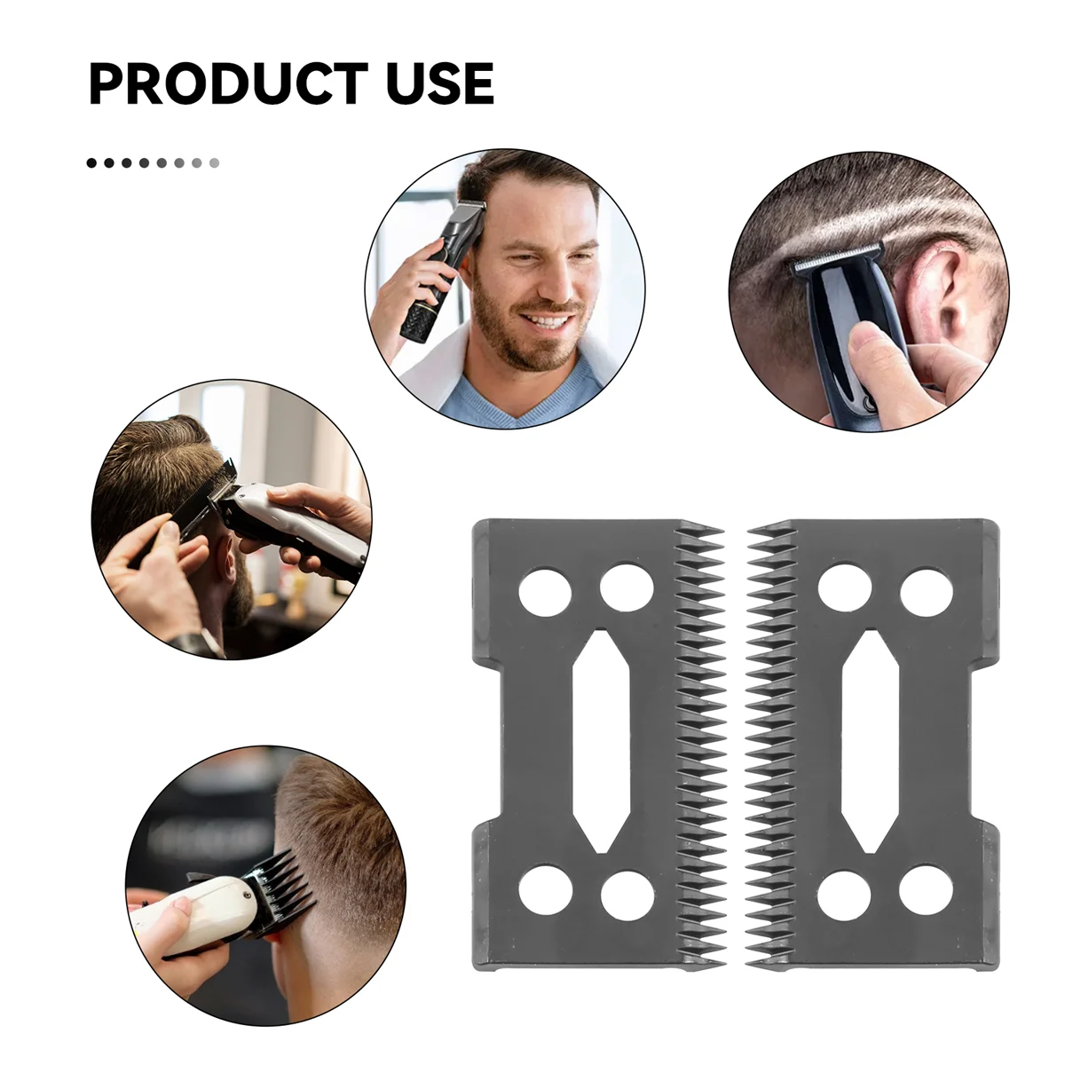 2 Pcs Ceramic Blade Ceramic Replacement Cutter ,28 Teeth Ceramic Clipper Blade Replacement Cutter 2-Hole Clipper,Black
