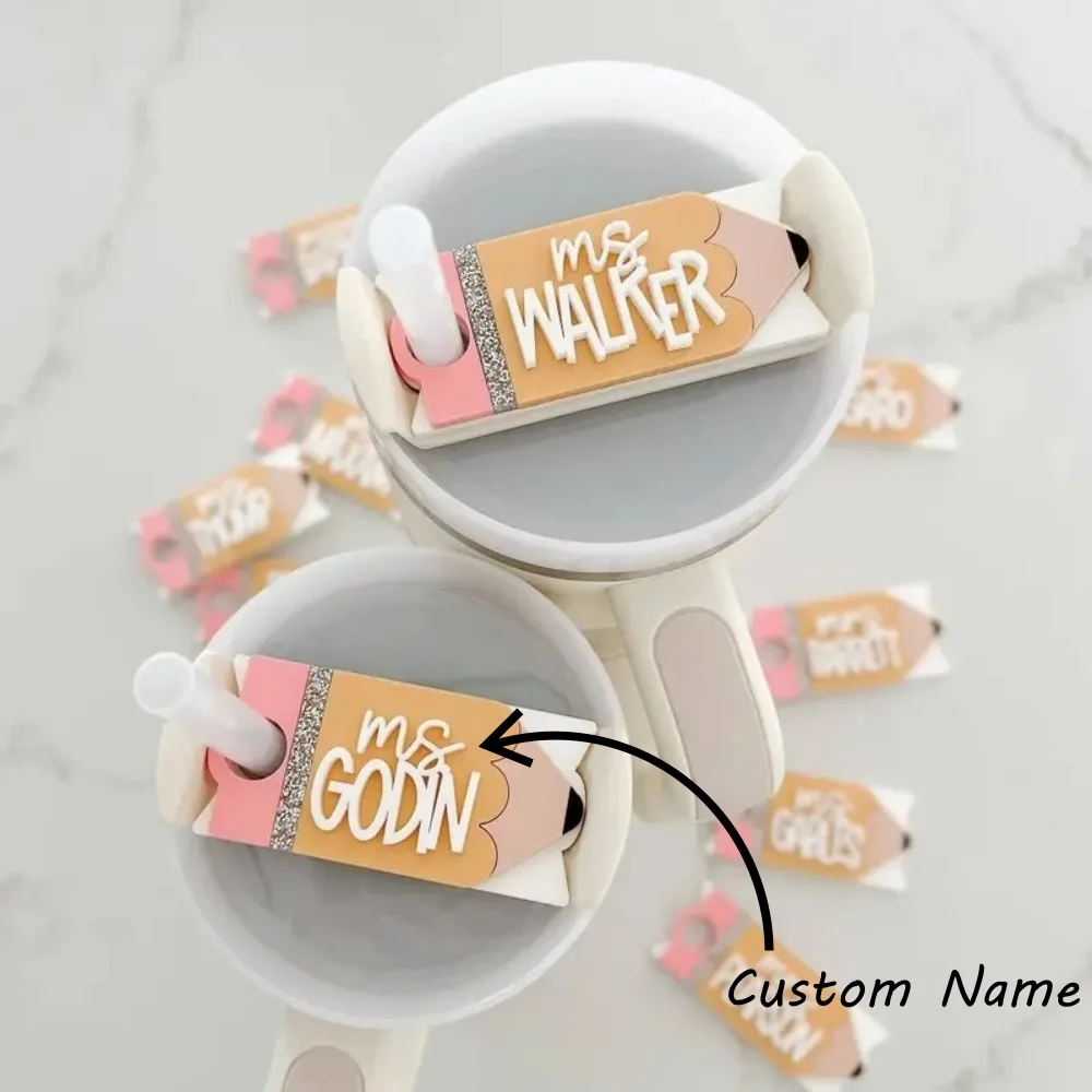 

Customized Name Pencil Tumbler Name Tag Personalized Tumbler Name Tag for 20oz 30oz and 40oz Accessories Fashion Gifts for Women