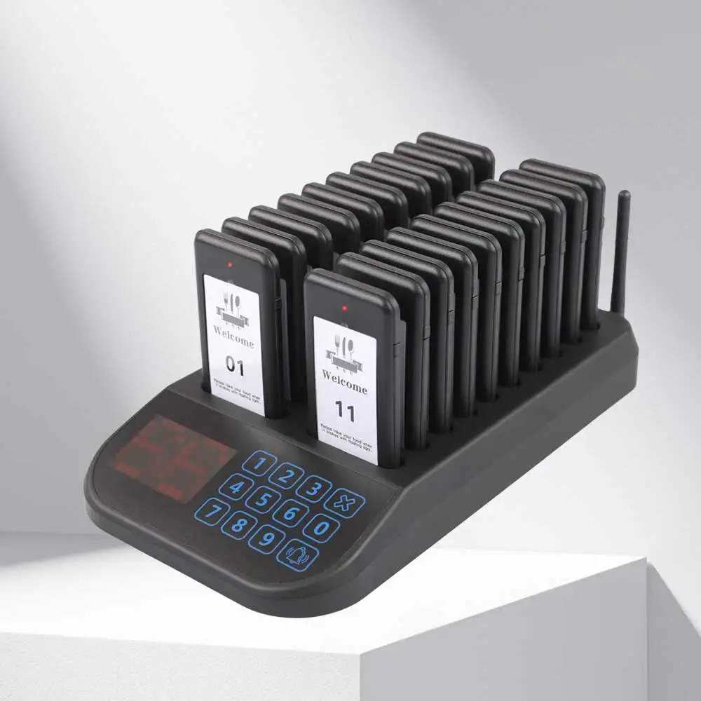 Wireless Restaurant Paging Pager System Customer Queue Guest Line Calling Beepers Buzzers For Church Cafe Food Court