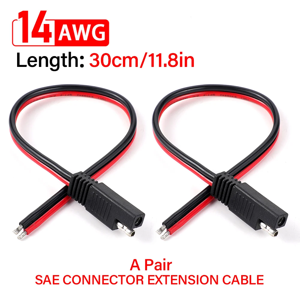 DIY SAE Connector Extension Cable SAE Quick Connector Disconnect Plug Connector Automotive Extension Cable 2 Core Power Cord