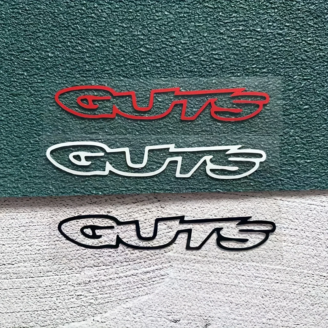 GUTS Buchstaben-Aufkleber, wasserfest, Vinyl-Aufkleber, schwarz, weiß, rot, Aufkleber für Auto, Motorrad, Helm – Detail 2