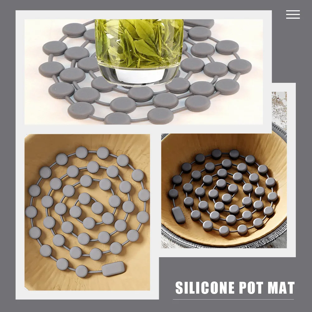 

Силиконовый изолированный коврик в стиле цепочки для кастрюли, кухонный коврик для кастрюль, силиконовая подставка для выпечки, термостойкий коврик для чашки, кухня