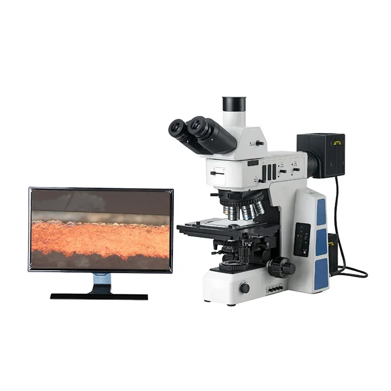 Portable Brightfield Polarized Light, Research Grade Upright Metallographic Microscope RX50M Differential Interference