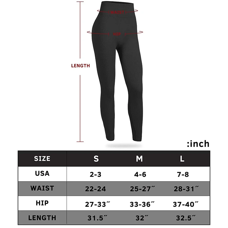 Clearance Sale Ribbed Yoga Pants Seamless Women Gym Leggings High Waisted Fitness Training Push Up Leggings Femme Workout Tights