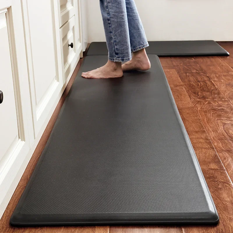 Kitchen Mat Cushioned Anti Fatigue, Ultra Thick PU Leather Kitchen Floor Mats, Waterproof and Anti Slip Foot Pad, Anti-oil Stain