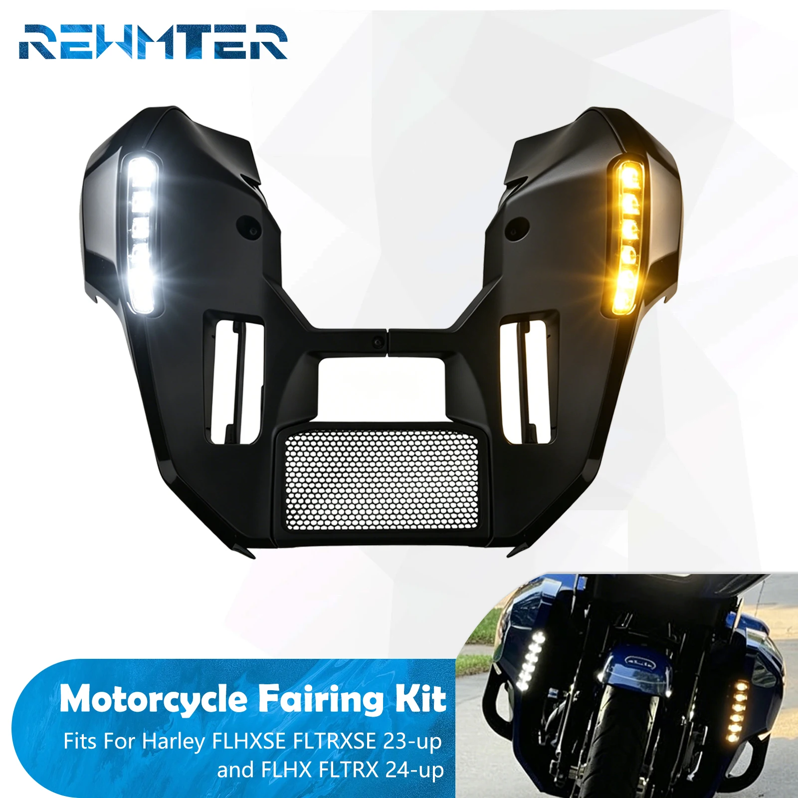 

Motorcycle Fairing Kit Lower Cover Extended Chin Spoiler For Harley Touring Street Road Glide 23-Up FLHX FLTRX 24-Up FLHXU 25-Up