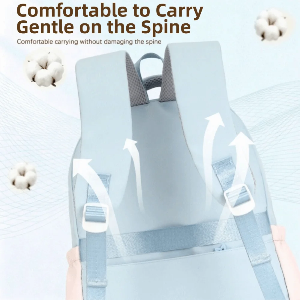 Large Capacity Travel Backpack Breathable Oxford Cloth Students School Bags Multi-pocket Adjustable Straps Cartoon Shoulder Bag