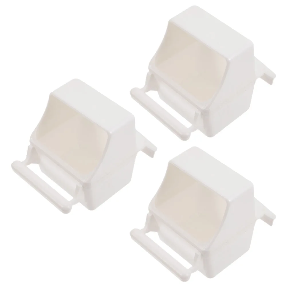

3pcs Bird Feeder Plastic Parakeet Cage Accessories Splash Proof Easy Clean Cockatiel Food Dispenser Green White