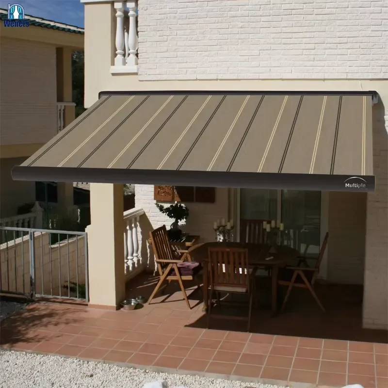 for Retractable Awning Outdoor Aluminum Alloy Full Cassette Folding Arm with Remote Control