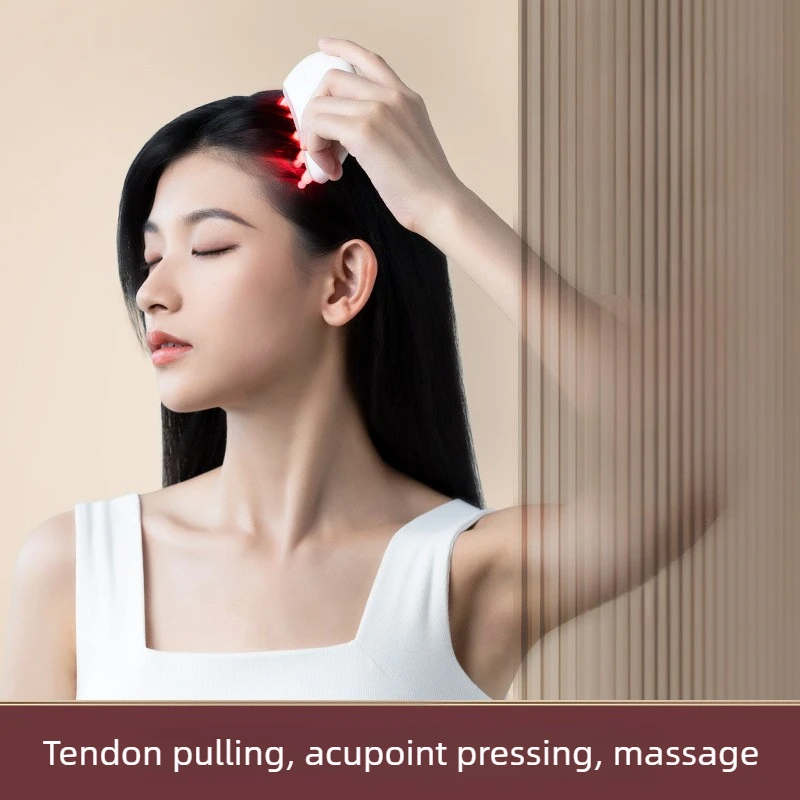 Jade Gua Sha Comb, Scalp Massager & Face Lifting Tool, Meridian Unblocking Revitalizing Relaxation for Head Face Therapy