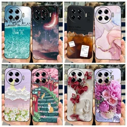 For Tecno Spark 20 Pro Plus Case 2024 New Stylish Marble Flower Black Silicone Phone Case For Tecno Spark 20 Pro+ Capa KJ7 Cover